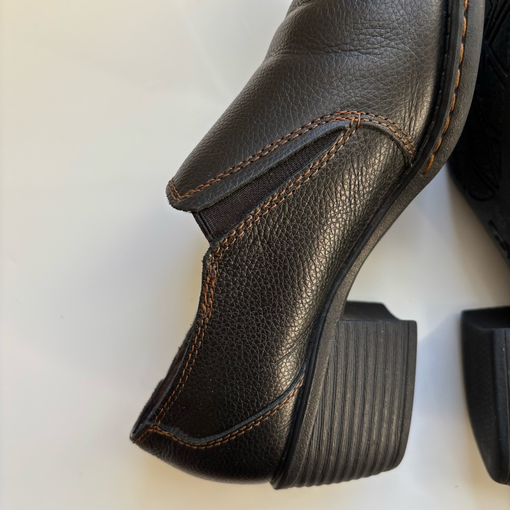 B.O.C Born Concepts Women’s Clog Booties Size 9 Black Leather Block Heel Slip On - Picture 10 of 16
